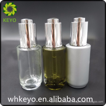 30ml Luxus ätherisches Öl transparent kosmetische Container Glasflasche mit Presse Dropper